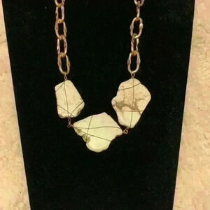 COPY - Cream and Gold Stone Chunky Necklace